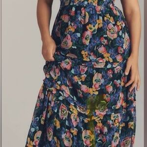 Anthropologie Multicolor Floral Maxi Dress